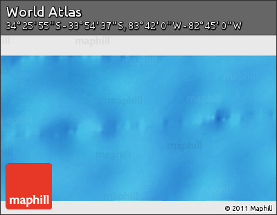 Shaded Relief 3D Map of the Area around 34° 10' 16" S, 83° 13' 29" W