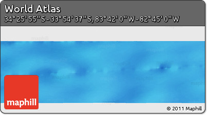 Physical Panoramic Map of the Area around 34° 10' 16" S, 83° 13' 29" W