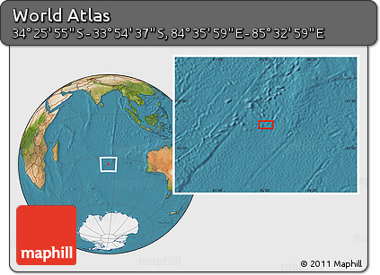 Satellite Location Map of the Area around 34° 10' 16" S, 85° 4' 29" E