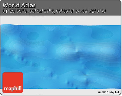 Political 3D Map of the Area around 34° 10' 16" S, 89° 10' 30" W