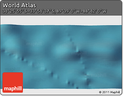 Satellite 3D Map of the Area around 34° 10' 16" S, 89° 10' 30" W