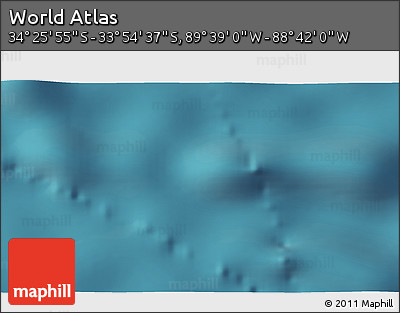 Satellite 3D Map of the Area around 34° 10' 16" S, 89° 10' 30" W