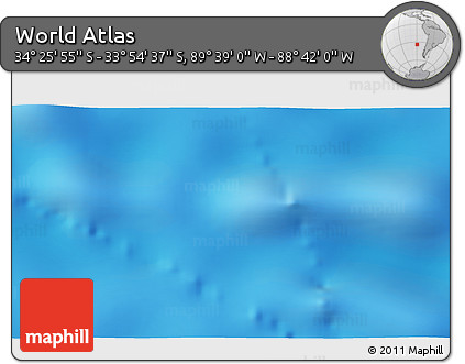 Shaded Relief 3D Map of the Area around 34° 10' 16" S, 89° 10' 30" W