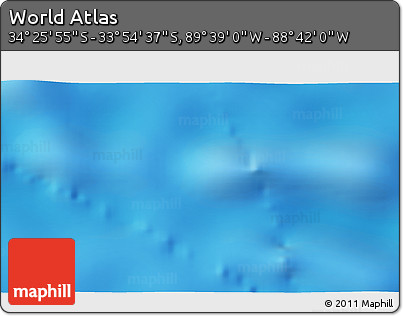 Shaded Relief 3D Map of the Area around 34° 10' 16" S, 89° 10' 30" W