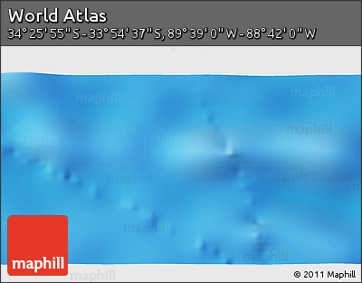 Shaded Relief 3D Map of the Area around 34° 10' 16" S, 89° 10' 30" W