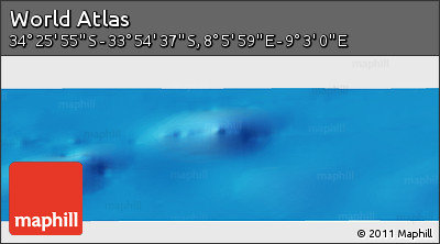 Physical Panoramic Map of the Area around 34° 10' 16" S, 8° 34' 29" E