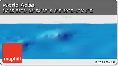 Physical Panoramic Map of the Area around 34° 10' 16" S, 8° 34' 29" E