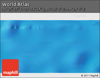 Physical 3D Map of the Area around 34° 10' 16" S, 96° 58' 29" E