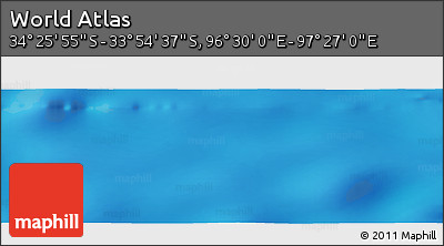 Physical Panoramic Map of the Area around 34° 10' 16" S, 96° 58' 29" E