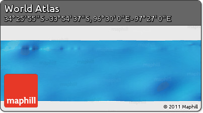Physical Panoramic Map of the Area around 34° 10' 16" S, 96° 58' 29" E