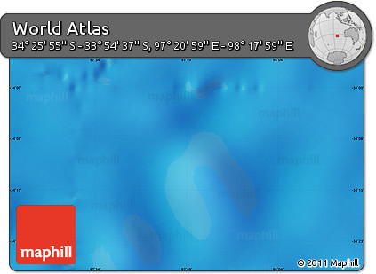 Physical Map of the Area around 34° 10' 16" S, 97° 49' 29" E