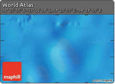 Physical Map of the Area around 34° 10' 16" S, 97° 49' 29" E
