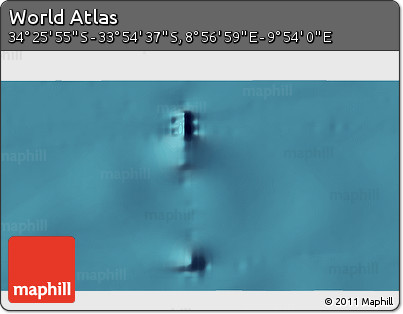 Satellite 3D Map of the Area around 34° 10' 16" S, 9° 25' 30" E