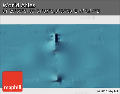 Satellite 3D Map of the Area around 34° 10' 16" S, 9° 25' 30" E