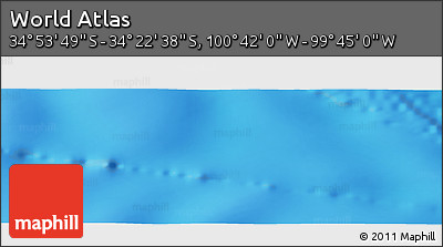 Shaded Relief Panoramic Map of the Area around 34° 38' 13" S, 100° 13' 29" W