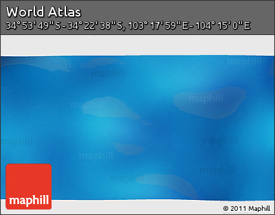 Physical 3D Map of the Area around 34° 38' 13" S, 103° 46' 30" E