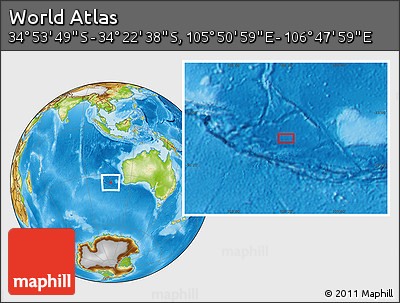 Physical Location Map of the Area around 34° 38' 13" S, 106° 19' 29" E