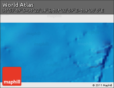 Physical 3D Map of the Area around 34° 38' 13" S, 108° 1' 30" E