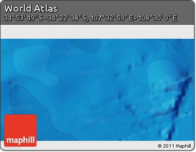 Political 3D Map of the Area around 34° 38' 13" S, 108° 1' 30" E
