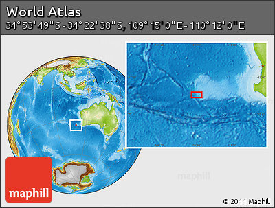 Physical Location Map of the Area around 34° 38' 13" S, 109° 43' 29" E
