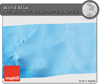 Political 3D Map of the Area around 34° 38' 13" S, 113° 58' 29" E