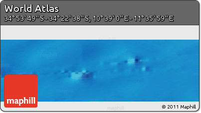 Physical Panoramic Map of the Area around 34° 38' 13" S, 11° 7' 30" E