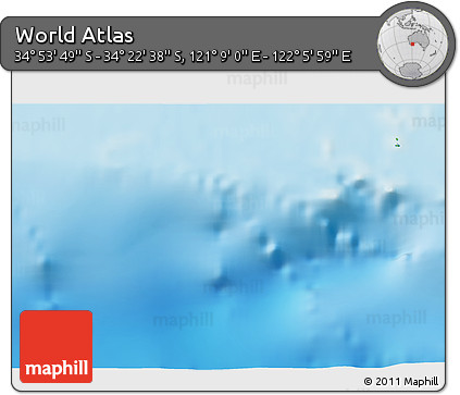 Physical 3D Map of the Area around 34° 38' 13" S, 121° 37' 30" E