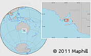 Gray Location Map of the area around 34° 38' 13" S, 136° 55' 30" E