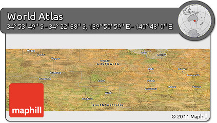 Satellite Panoramic Map of the Area around 34° 38' 13" S, 140° 19' 29" E
