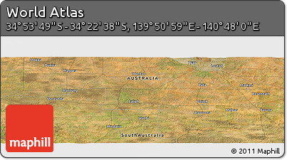 Satellite Panoramic Map of the Area around 34° 38' 13" S, 140° 19' 29" E