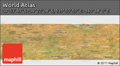 Satellite Panoramic Map of the Area around 34° 38' 13" S, 140° 19' 29" E