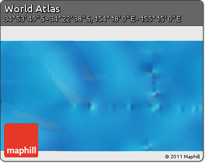 Physical 3D Map of the Area around 34° 38' 13" S, 154° 46' 30" E