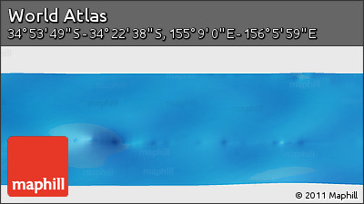 Physical Panoramic Map of the Area around 34° 38' 13" S, 155° 37' 30" E