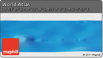 Physical Panoramic Map of the Area around 34° 38' 13" S, 155° 37' 30" E