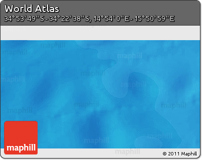Political 3D Map of the Area around 34° 38' 13" S, 15° 22' 30" E