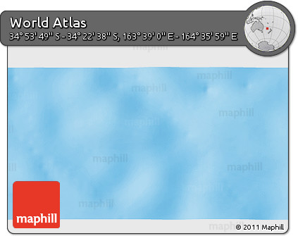 Physical 3D Map of the Area around 34° 38' 13" S, 164° 7' 30" E