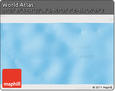 Physical 3D Map of the Area around 34° 38' 13" S, 164° 7' 30" E