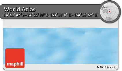 Physical Panoramic Map of the Area around 34° 38' 13" S, 164° 7' 30" E