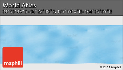 Physical Panoramic Map of the Area around 34° 38' 13" S, 164° 7' 30" E
