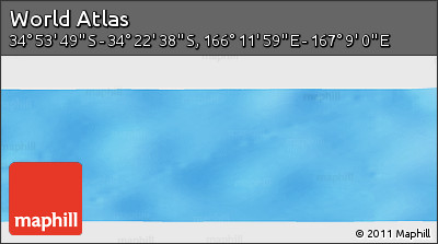 Physical Panoramic Map of the Area around 34° 38' 13" S, 166° 40' 30" E