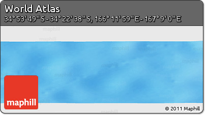 Physical Panoramic Map of the Area around 34° 38' 13" S, 166° 40' 30" E