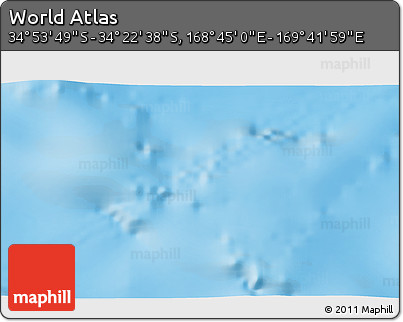 Physical 3D Map of the Area around 34° 38' 13" S, 169° 13' 29" E