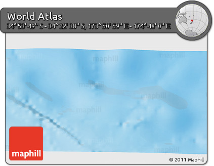Physical 3D Map of the Area around 34° 38' 13" S, 174° 19' 29" E