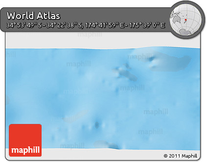 Physical 3D Map of the Area around 34° 38' 13" S, 175° 10' 30" E