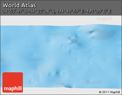 Physical 3D Map of the Area around 34° 38' 13" S, 175° 10' 30" E