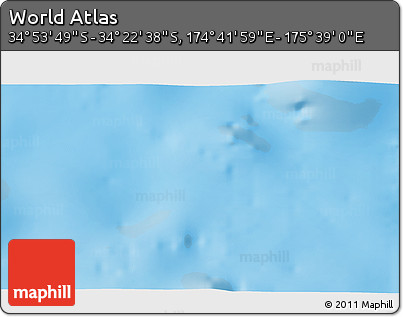 Physical 3D Map of the Area around 34° 38' 13" S, 175° 10' 30" E
