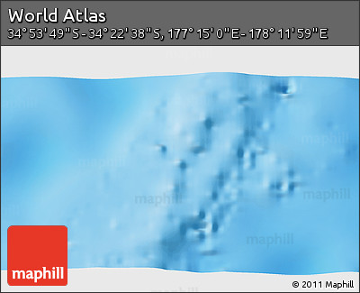 Physical 3D Map of the Area around 34° 38' 13" S, 177° 43' 29" E