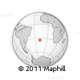 Outline Map of the Area around 34° 38' 13" S, 17° 46' 29" W, rectangular outline