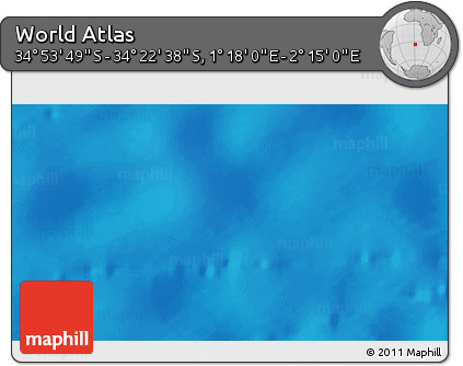 Physical 3D Map of the Area around 34° 38' 13" S, 1° 46' 29" E