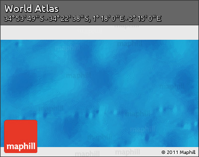 Physical 3D Map of the Area around 34° 38' 13" S, 1° 46' 29" E